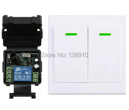 Новый DC12V 1ch Беспроводной Дистанционное управление переключатель Системы приемник + стены Панель удаленного передатчик Sticky удаленного