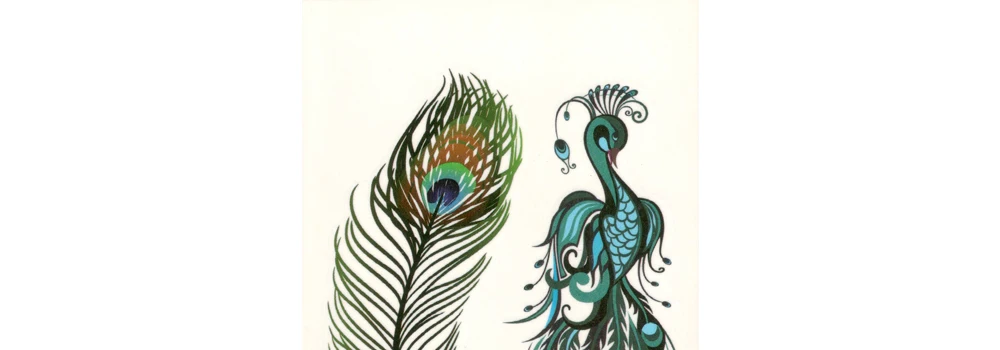 Фальшивая, временная Водонепроницаемая Переводные водяные татуировки цветные перья павлина наклейка Мужчины Женщины Девушка Красивый боди-арт макияж X250