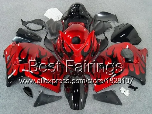 Обтекателя Для Suzuki Hayabusa GSXR1300 96 07 1996 1997 1998 15B31 GSXR 1300 розовый пламя GSXR-1300 GSX R1300 1999 2000 2001+ наклейка - Цвет: Зеленый