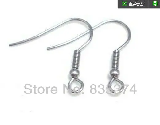 

1000pcs/lot 316L Surgical Stainless Steel Ear Hook with Pearl and Spring Ear Wire Earrings Findings