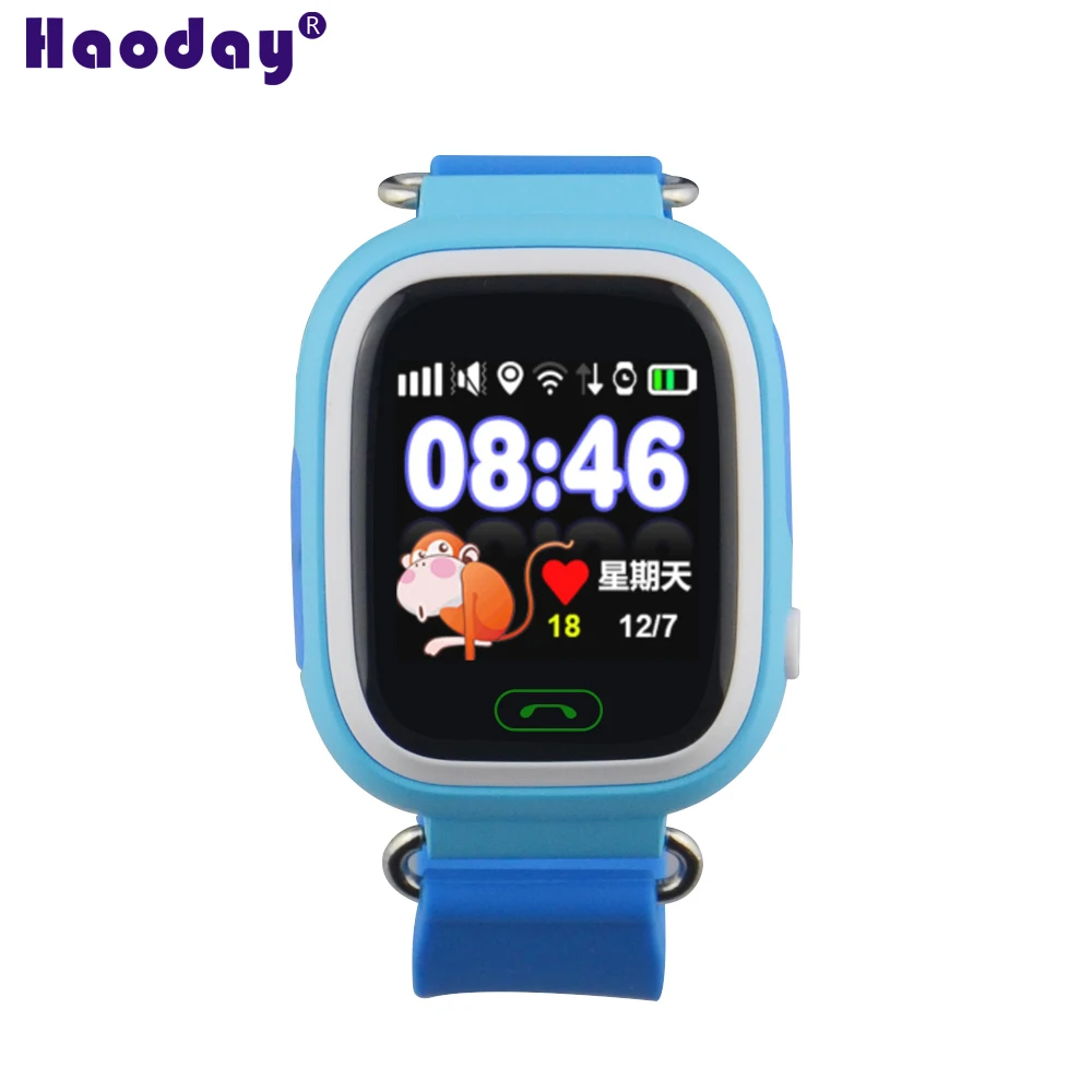 

WIFI Touch Screen Watch Q90 GPS Real-time Tracker Watch Safe Anti-Lost Reminder One Key SOS Phone Watch for Kids with Box