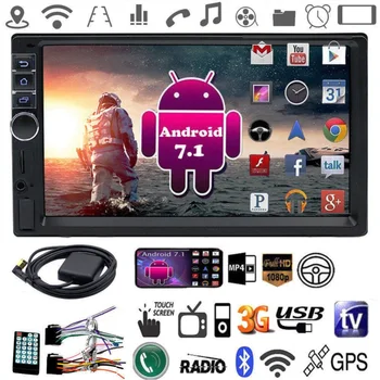 

7740 2 Din Car MP4/MP5 Player Android 7.1 7inch Touch Screen With Radio GPS SD USB AUX Rear View Steer Wheel Control Car Player