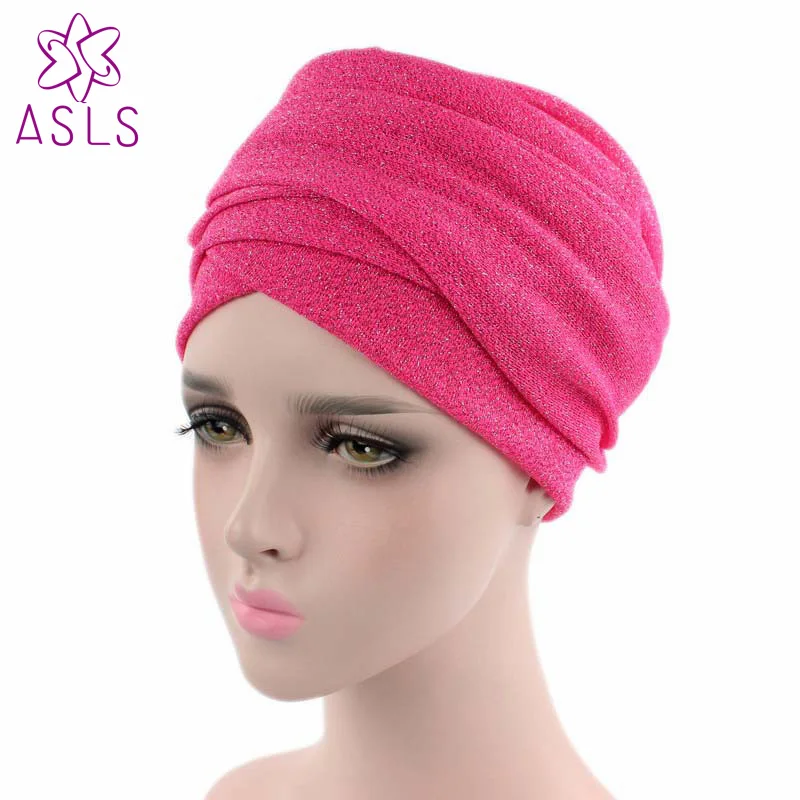 New Fashion turban breathable mesh shimmer long scarf head wrap women