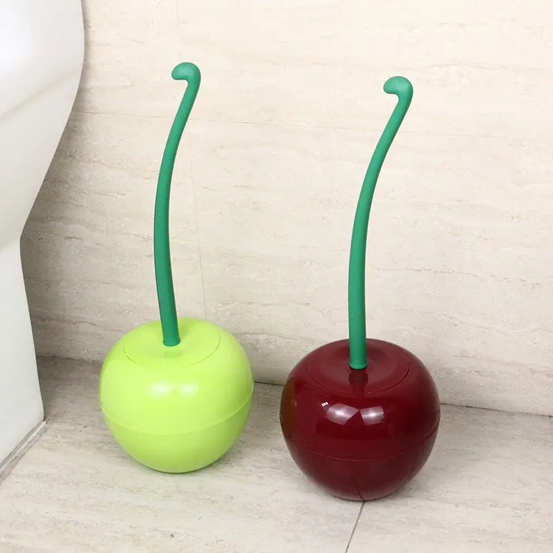 1 шт. милый набор для чистки туалетной щетки в форме вишни, набор для чистки ванной комнаты, креативные бытовые щетки для чистки туалета