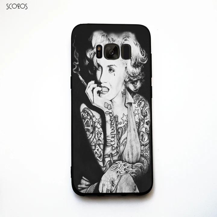 SCOZOS Marylin Monroe Punk Phone Case Soft Cover For Samsung Galaxy S6 S7 Edge S8 Plus J5 J7 A3 A5 A7 2016 Note 8 |