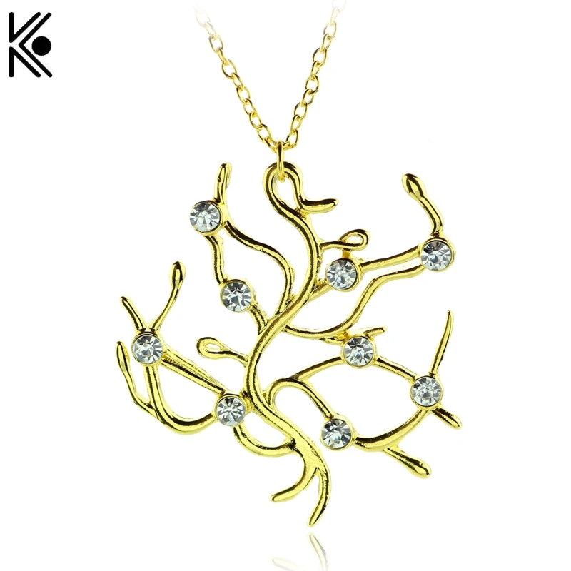 Beauty and the Beast Necklace Belle Gold Rose tree Necklace Charm