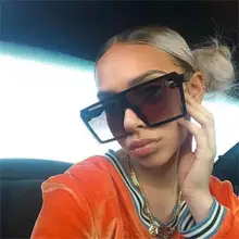 Большие градиентные солнцезащитные очки ретро женские роскошные дизайнерские квадратные черные солнцезащитные очки мужские большие оттенки Винтажные Солнцезащитные очки без оправы