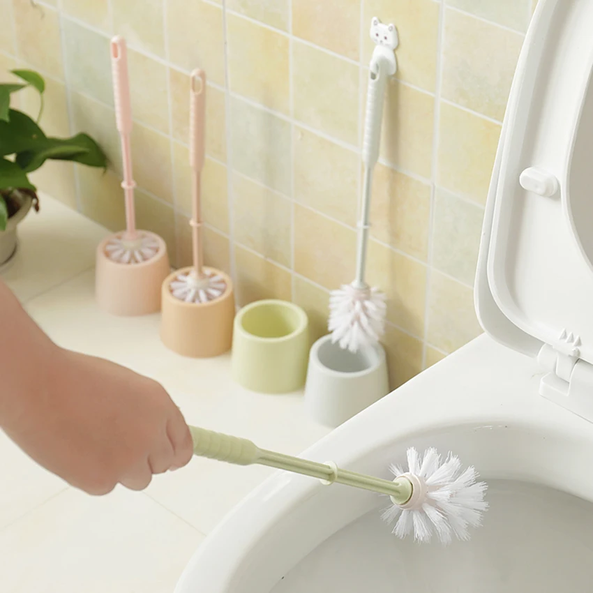 

Bathroom Toilet Brush Holder Set Long Handle Cleaner Kitchen Cleaning Tool Household Accessories Bathroom Hardware With Base