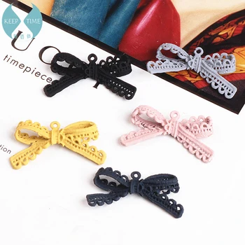 

Ritoule DIY handmade jewelry accessories alloy ribbon bow pierced earrings earrings pendant pendant material
