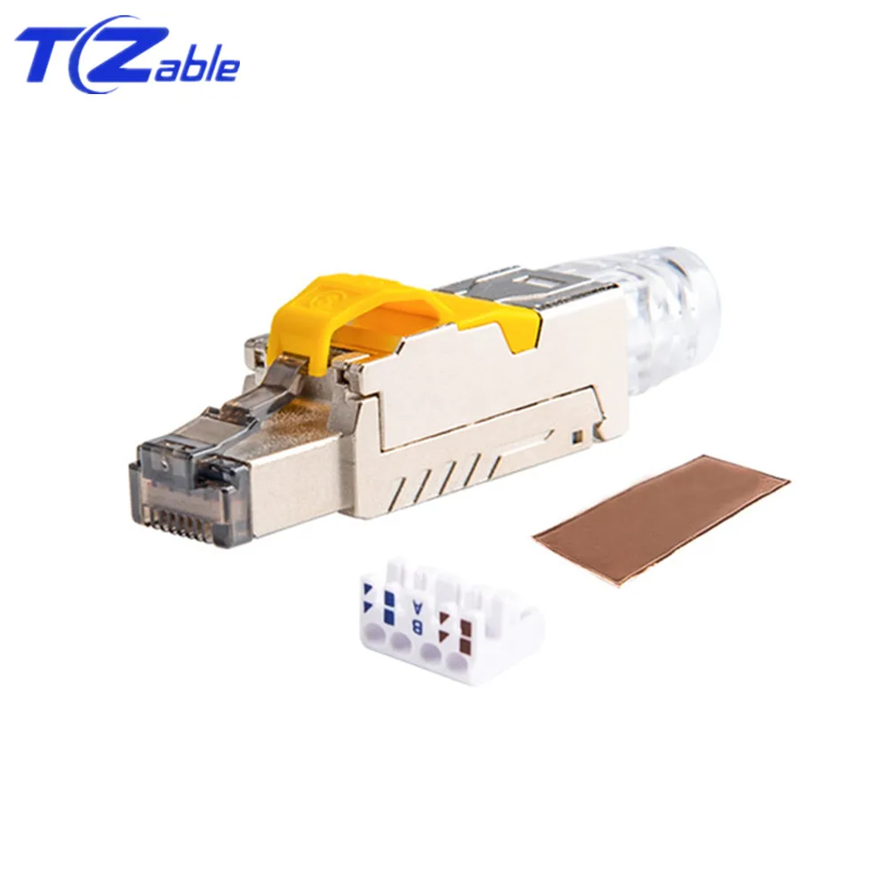 Cat8 разъем обжимной RJ45 адаптер 40G 2000MHz Ethernet сетевой разъем экранированный RJ45 волоконная синхронизация Обжимной Сетевой Кабель