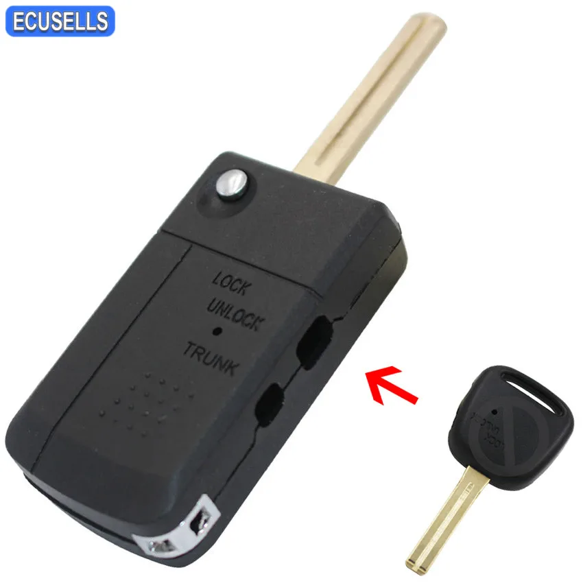 

New Replacement Side 2 Button Modified Folding Remote Key Shell Flip Smart Car Key Housing Cover for Toyota TOY48 Uncut Blade