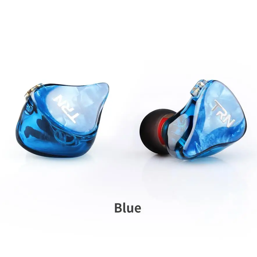 TRN IM2 1BA+ 1DD гибридные наушники в ухо, спортивные наушники для бега, DJ Hi-Fi гарнитура, Заказные наушники, съемный 2-контактный кабель - Цвет: Blue no mic