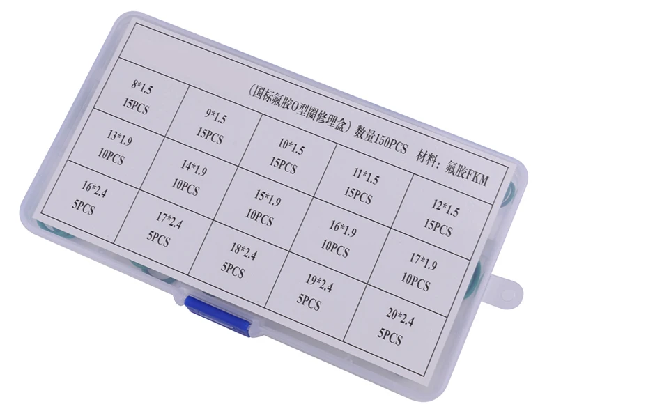 150 шт./комплект зеленый FKM резиновая воздухонепроницаемый уплотнительное кольцо прокладки ассортименте 15 Размеры