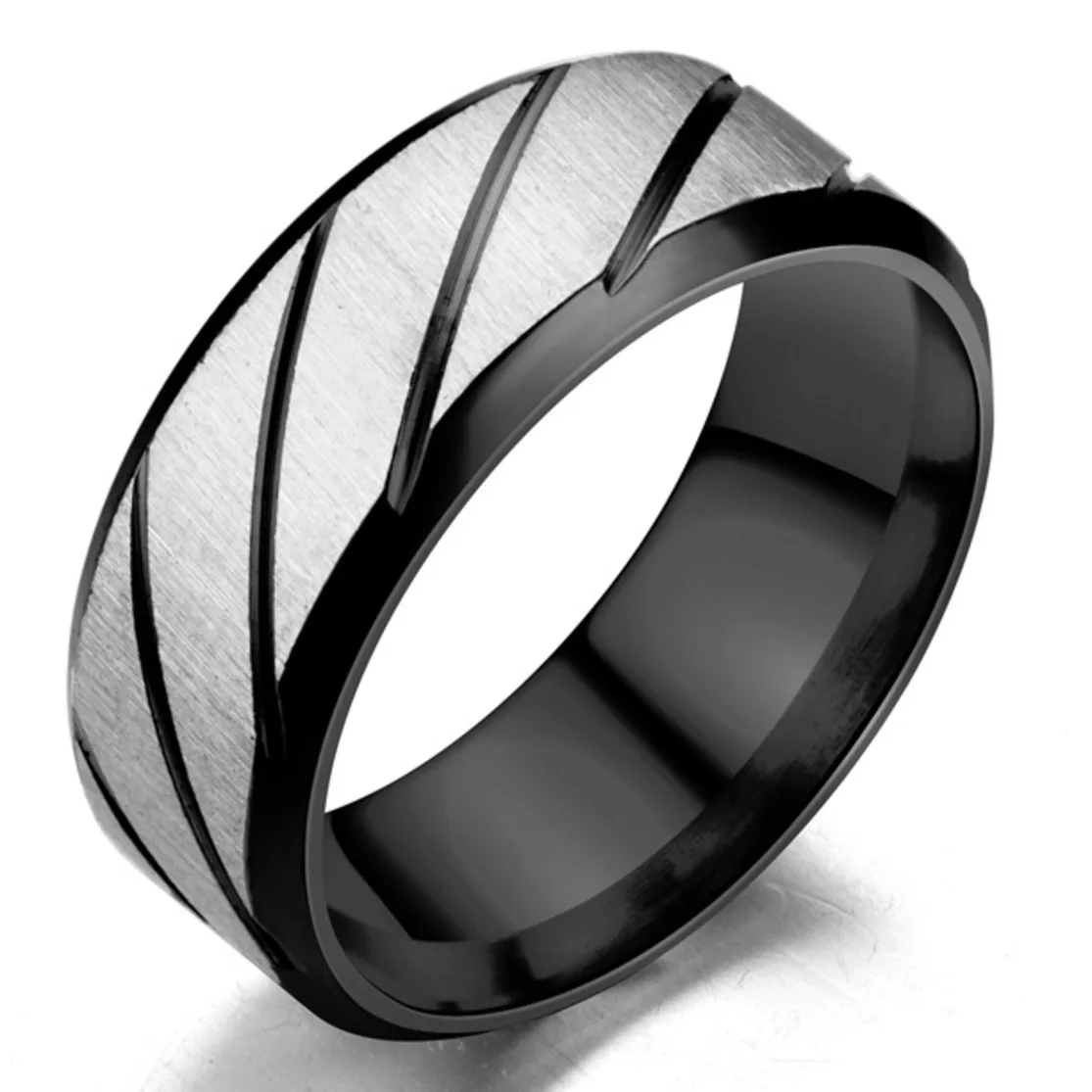 

FntYcm Unisex Gold Silver Blue Black Color Scrub Stainless Steel jewelry Ring / Rings gifts For girls Women Men Wedding Gift