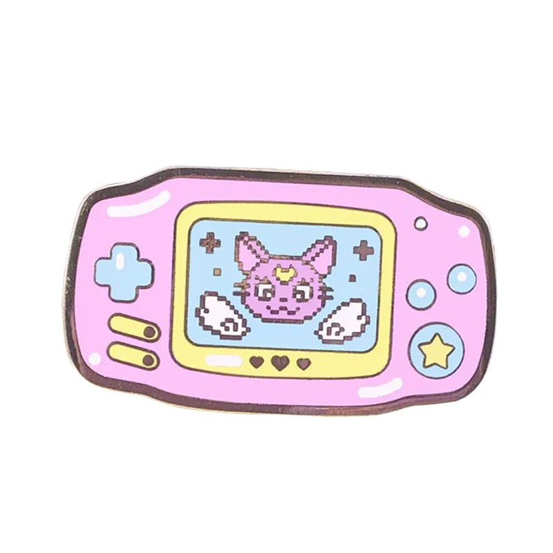 Kawaii Gameboy Advance жесткая эмалированная булавка | Дом и сад