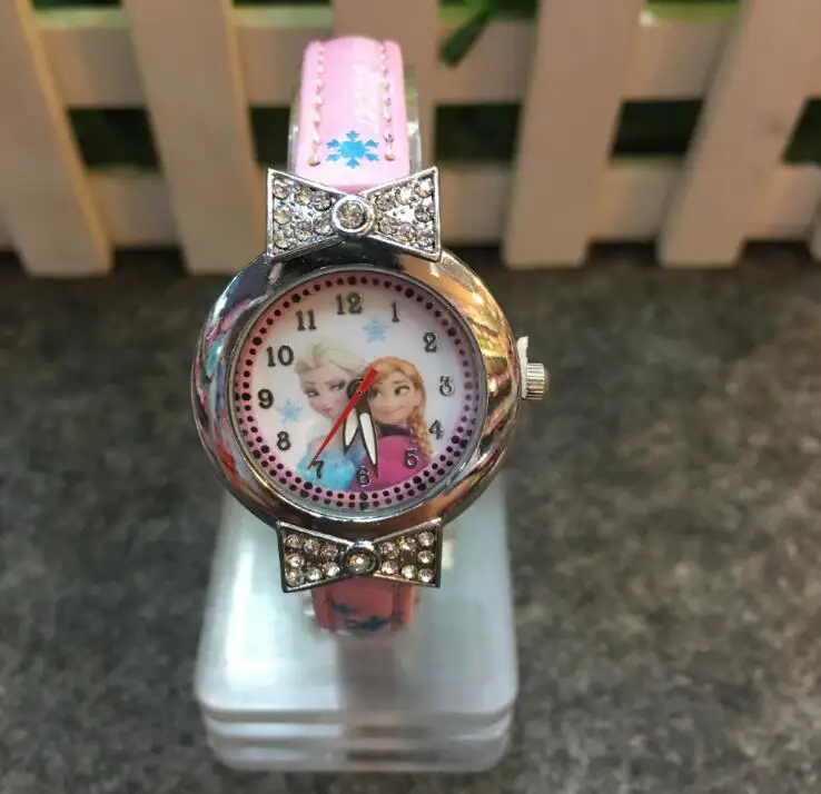 Новые relojes детские часы с рисунком из мультфиломов часы принцессы дети милый резиновый кожаный кварцевые часы девушка relogio feminino
