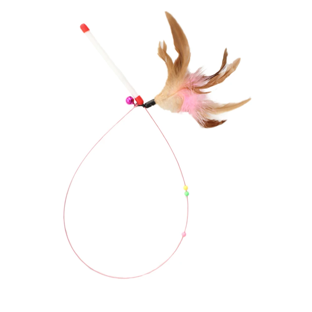 

Pet Cat Toy Steel Wire Feather Rose Bell Interactive Toys For Cats 6191004 Pet kitten Supplies