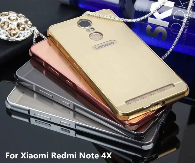 Для Xiaomi Redmi Note 4x Роскошные Покрытие металла Алюминий бампер + Матовый PC акрил 2in1
