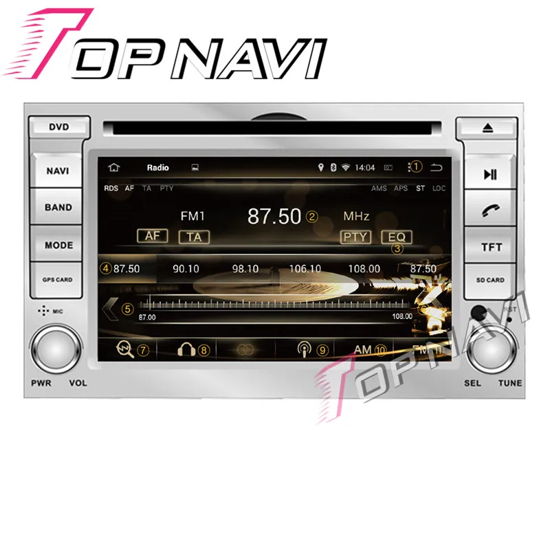 TOPNAVI 6,2 ''Восьмиядерный Android 8,0 автомобиль gps навигации для HYUNDAI I20 2008-Авторадио DVD мультимедиа аудио плеер стерео
