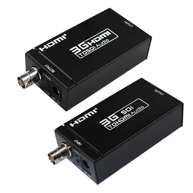 SDI Extender, HDMI to SDI to HDMI Converter Support 1080P BNC SDI/HD-SDI/3G-SDI Adapter for Camera Home Theater