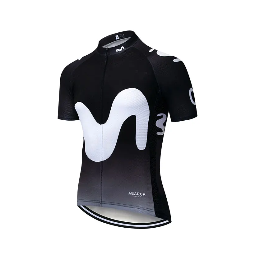 black-jersey 10 цветов MOVISTAR велосипедная команда Джерси Ropa Ciclismo мужская летняя быстросохнущая профессиональная велосипедная одежда для мужчин велосипедная Одежда для верховой езды - Color: black-jersey