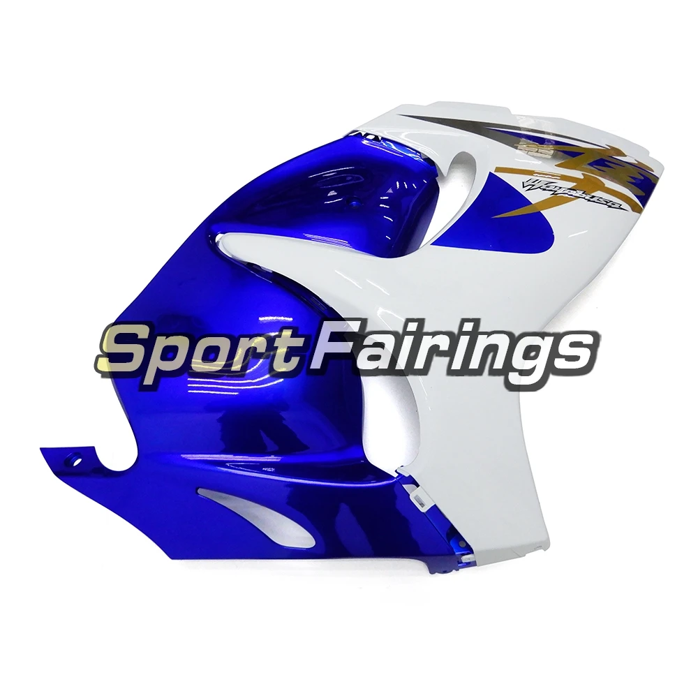 Пластик впрыска ABS Обтекатели для Suzuki GSXR1300 Hayabusa 2008- 2009 2010 2011 набор корпусных деталей для мотоцикла белого и синего цвета, обтекатели