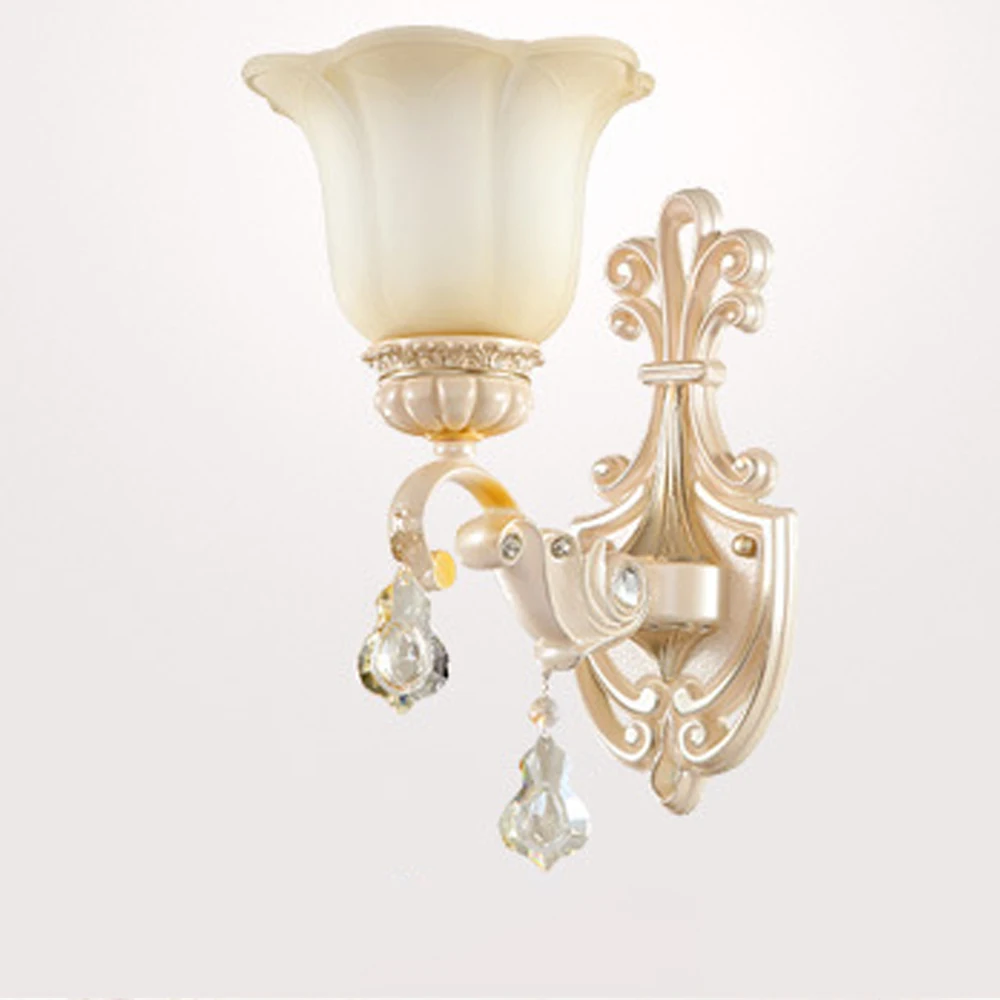 E27 Retro Sconce Glass Shade LED Single or Double Head Crystal Lamp
