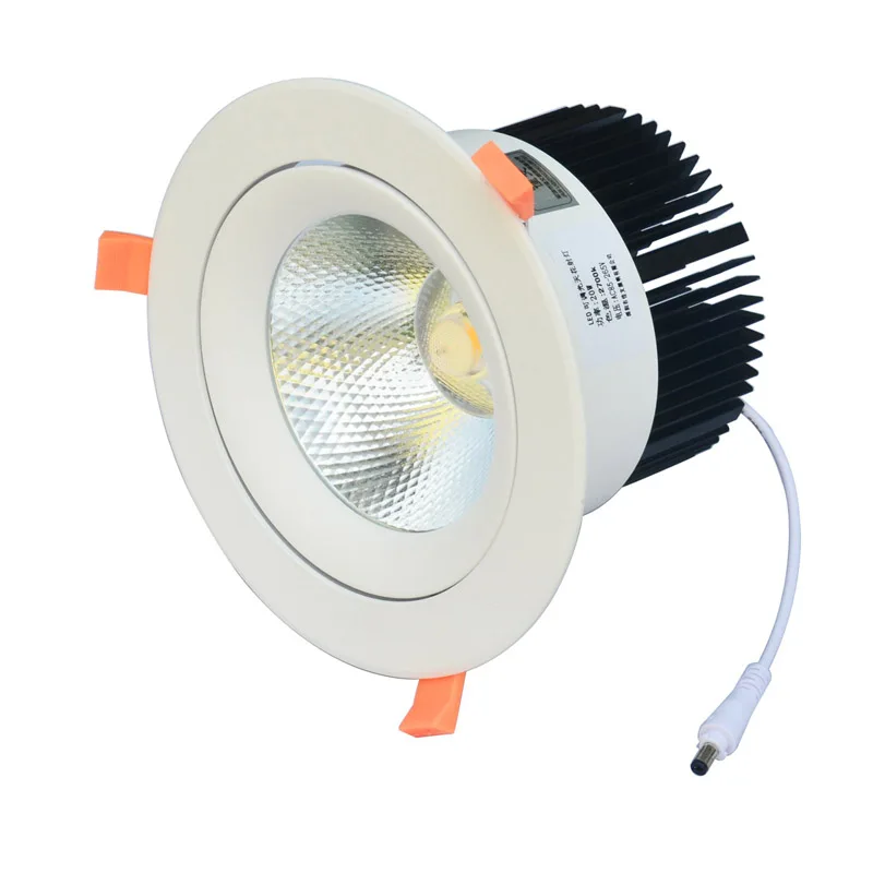 LED Downlight 20W 30W AC85 265V very bright LED COB chip canister light embedded ceiling white