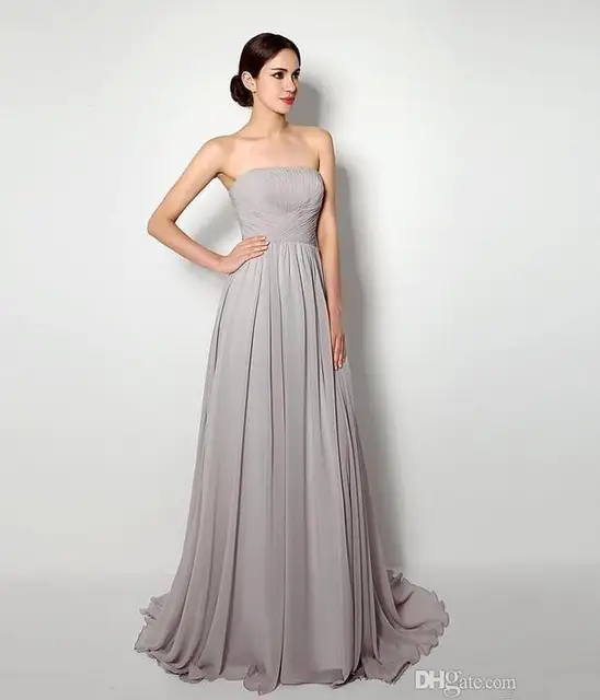 Strapless Maxi Bridesmaid Dress