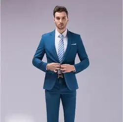 Пользовательские Slim Fit синий мужской костюм из 3 предметов зубчатый блейзер с лацканами Для мужчин s свадебные костюмы для выпускного