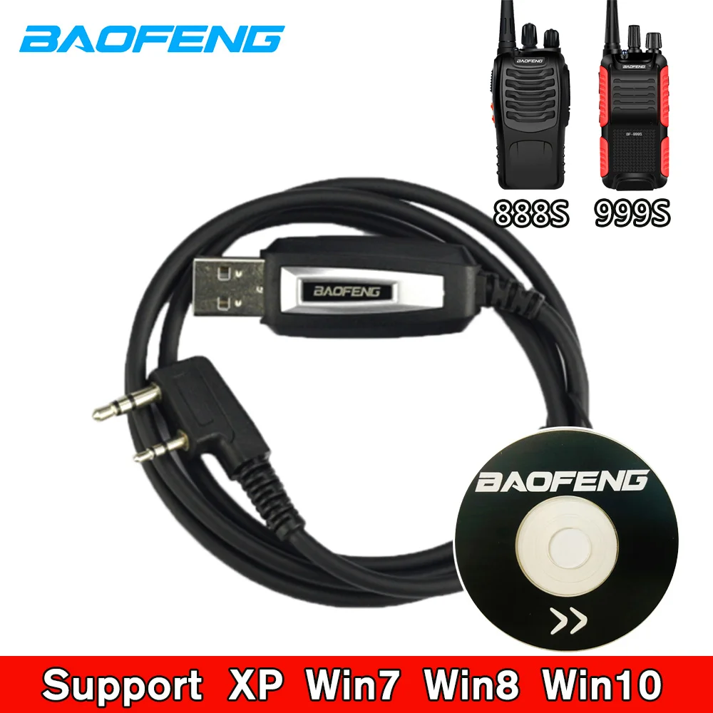 

The connection Baofeng Portable USB Programming Cable Drive Software CD Support For Walkie Talkie UV-5R BF-888S UV 82 BF-999S
