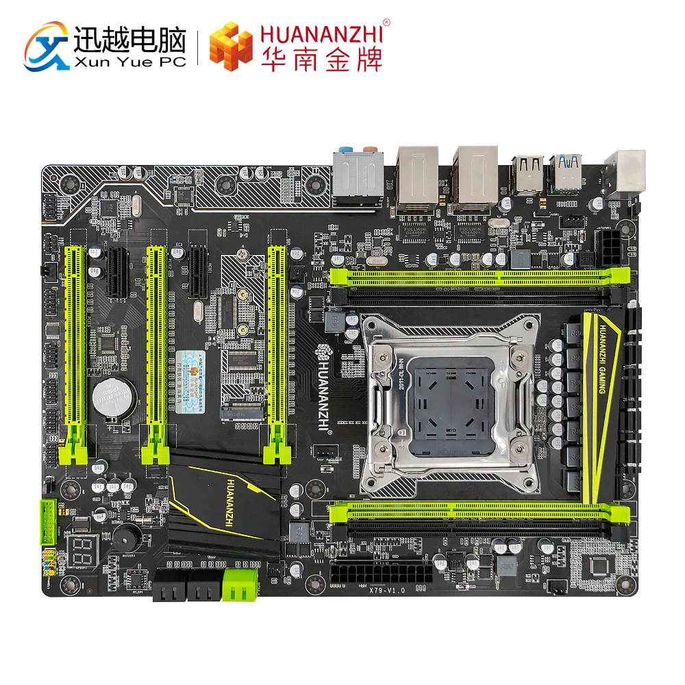 Huanan Zhi X79 плюс материнская плата X79 для Intel LGA 2011 E5 2660V2 2680V2 DDR3 1333/1600/1866 МГц 64 Гб M.2 PCI-E NVME блок питания ATX материнская плата