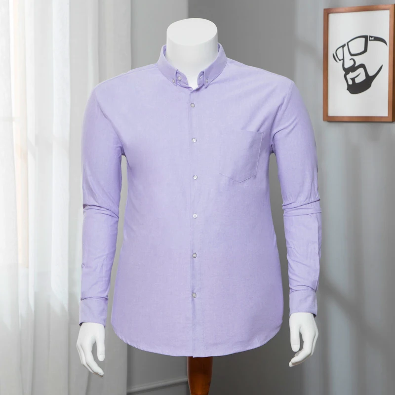 Однотонные мужские рубашки 8XL 6XL 5XL хлопок деловые мужские рубашки с длинным рукавом брендовая повседневная мужская одежда Slim Fit Большие размеры - Цвет: 2