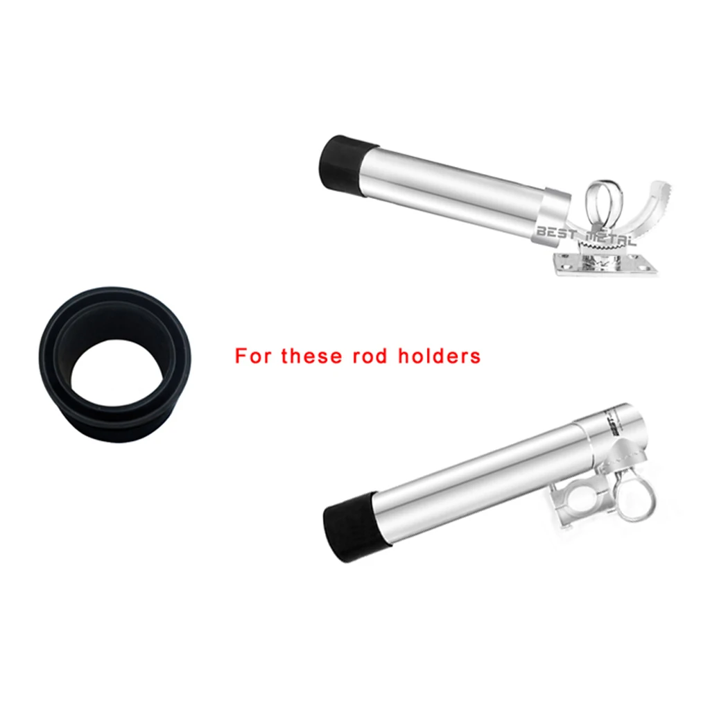 6 Pieces Black Rubber Rod Holder Insert Replacement for Marine Boat Fishing Bait Board Replacement Accessories