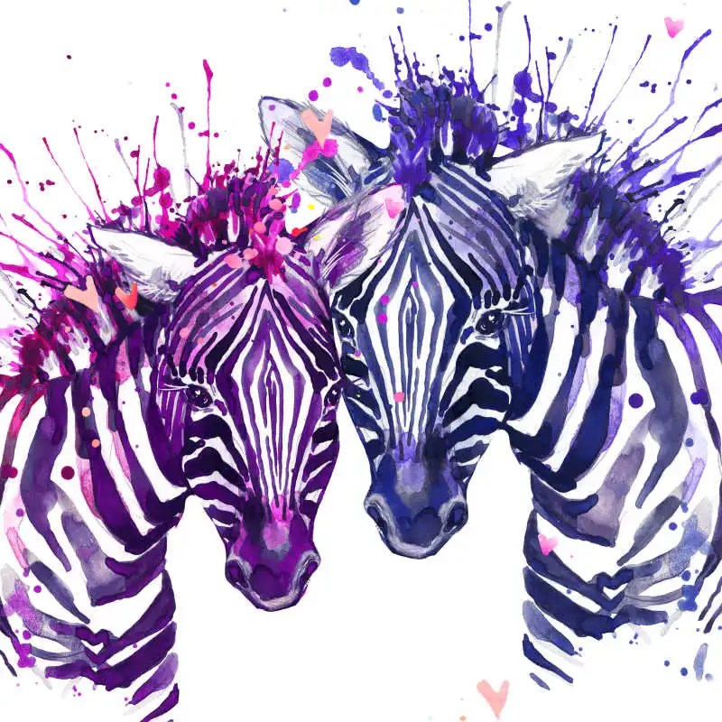 5D Diy Diamond Painting Cross Stitch full Square Round Embroidery Watercolor zebra picture for room Decor H1026 | Дом и сад