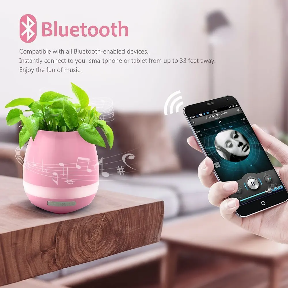 Music Flower громкоговоритель Смарт Беспроводной палец переключатель Bluetooth управление Гостиная украшения домашний динамик настольная сенсорная Ночная светодиодный