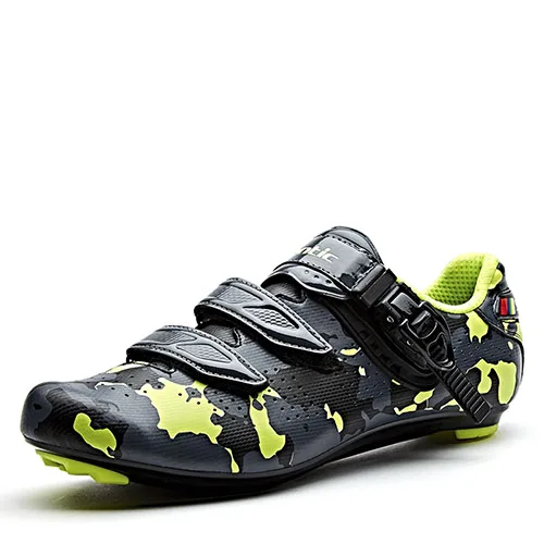 SANTIC, обувь для велоспорта, дышащая, углеродное волокно, для велоспорта, Атлетическая, гоночная, командная, велосипедная обувь, Sapatilha Zapatillas Ciclismo - Цвет: Green