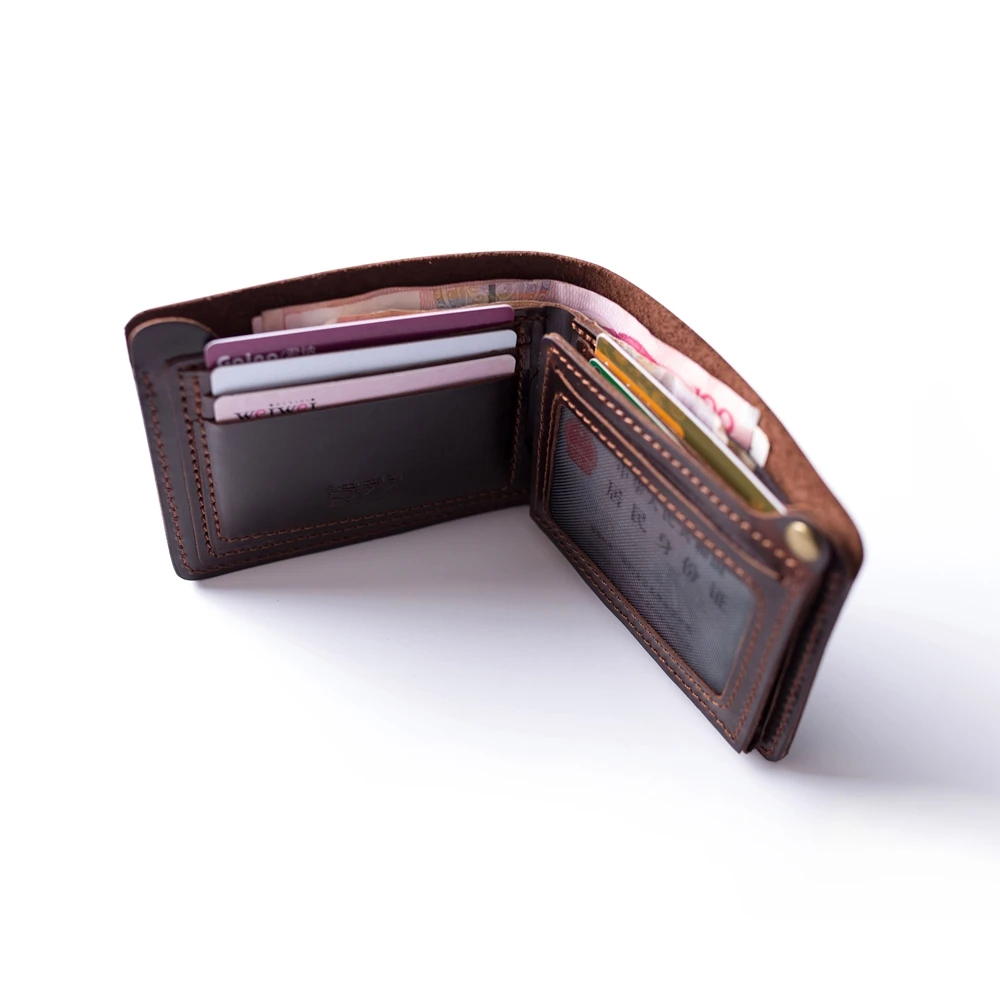 Мужской винтажный кошелек книжка из натуральной кожи с откидной крышкой|wallet purse