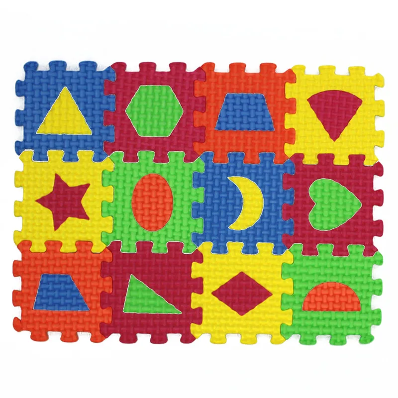 Детские Мини EVA пены Trivial& квадратный геометрический пол мягкий детский коврик 3d пазл детские развивающие игрушки 36 шт. для детей подарок - Цвет: Geometric patterns