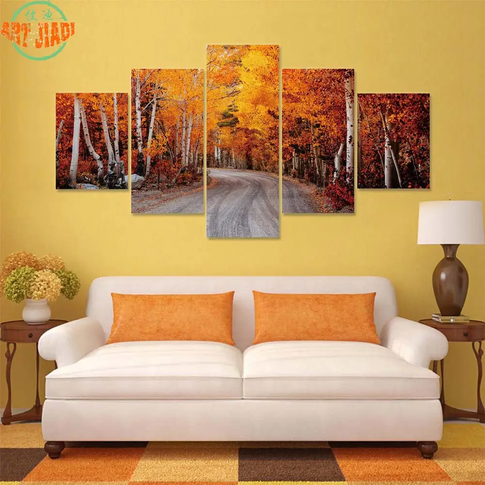 4 Piece Or 5 Piece Set Canvas Art Pyradecor Forest Road Nature