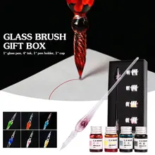 Glass Dip Pen Crystal Signature Pen Creative Embedded Flowers High Borosilicate Glass Fountain Pen Drawing Writing Tools fashion creative glass dip pen signature glass pen business presents office supplie white