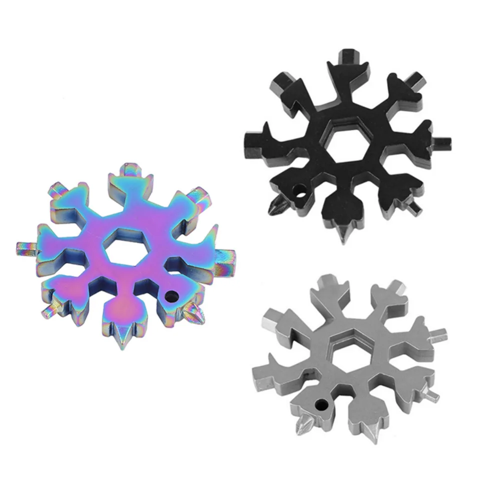 

EDC Tool 18-In-1 Snowflake Multi Tool Card Combination Compact Multifunction Screwdriver Stainless Steel Multi-Tool Gadget