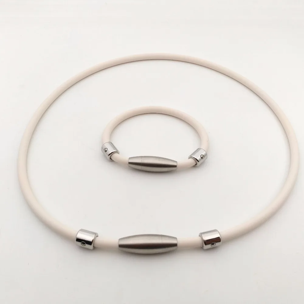 

Fashion popular health couple pure germanium necklace bracelet suit