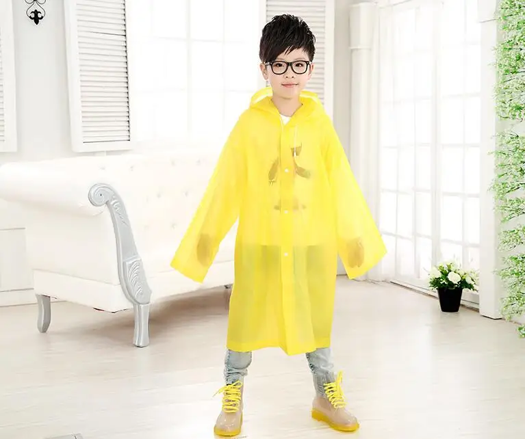 12.Age 6~13 Kids student Hooded Jacket children Girl boy Rain coat Poncho Raincoat Cover Long transparent Rainwear