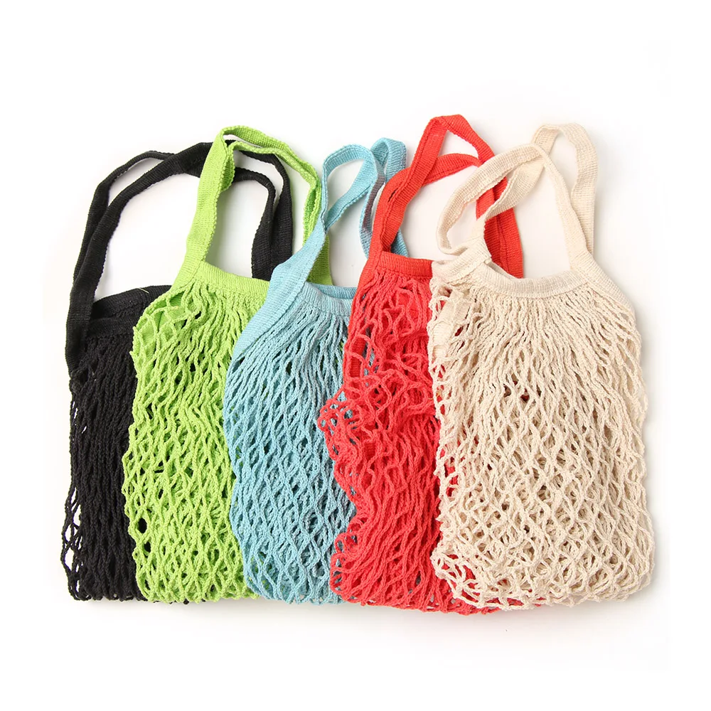 

1PC Multifunction Reusable String Cotton Mesh Hand Bag Mesh Net Fruit Vegetables Storage Handbag String Bag