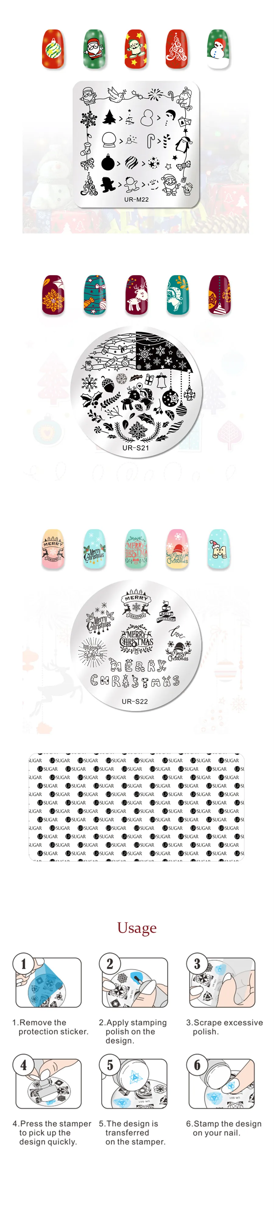 Xmas Snowflake Nail Art Image Plate  Template