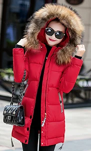 Женские Длинные Куртки Осень Зима теплые пальто хлопковая парка утолщенный тонкий стиль желтый красный Armygreen женские волосы с капюшоном пальто