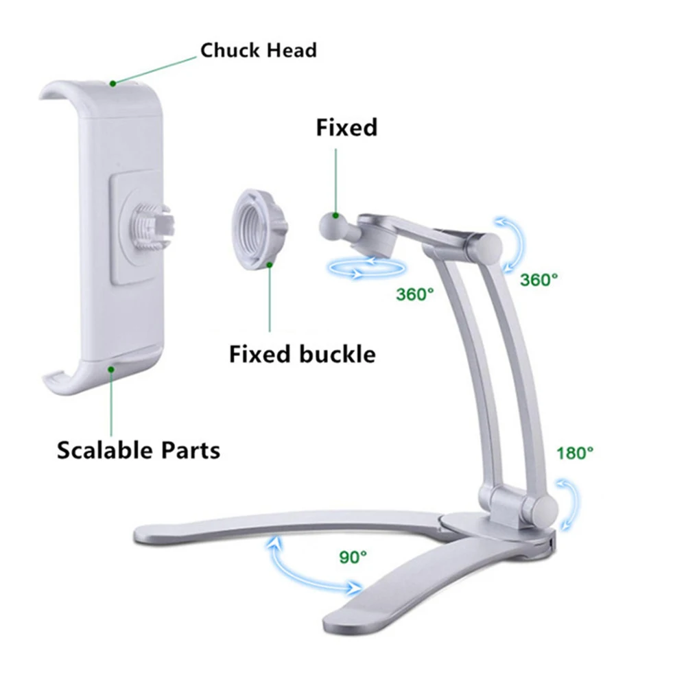 2-в-1 планшет стены Кухня Ванная комната держатель подставки для телефона Алюминий сплав Настольный Штатив Плоский Кронштейн для мобильного телефона Поддержка