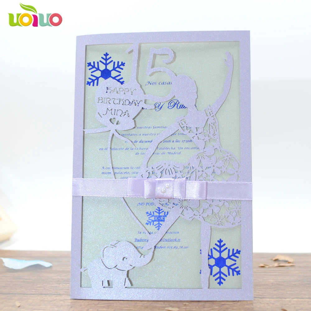 

Laser cut girl birthday wedding invitation card new babay born celebrate invitation card special for girl