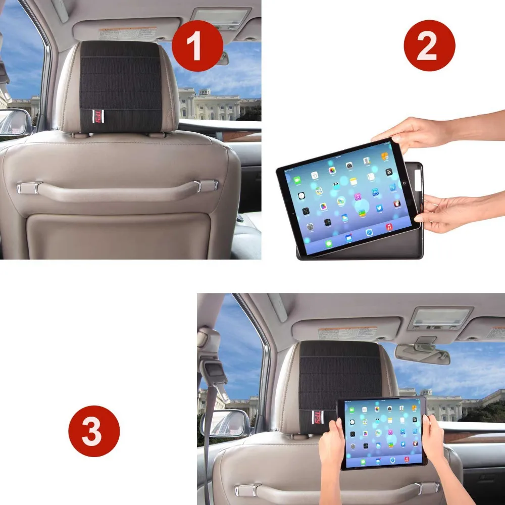 Schwarz von TFY Kfz Halterung iPad Pro Schnellverschluss Auto Kopfst/ützenhalterung